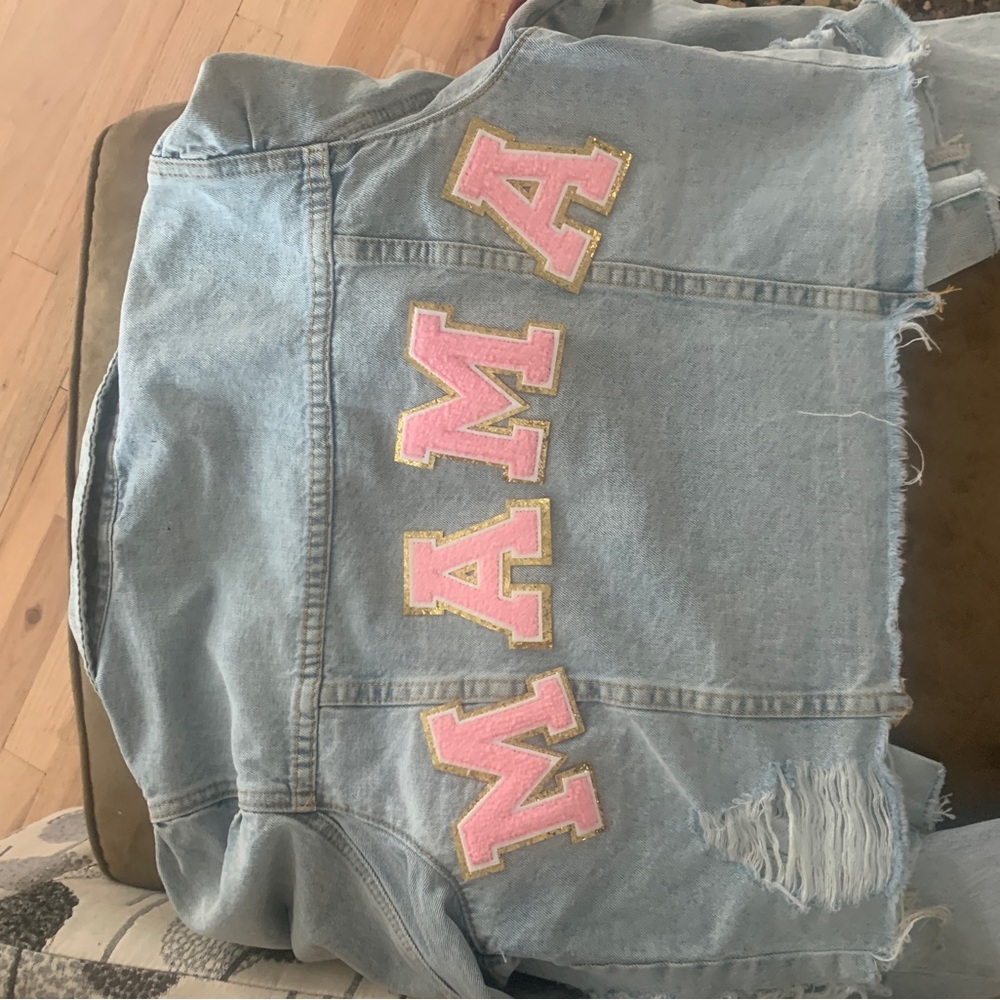 Mama Cropped Jean Jacket